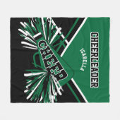 Für einen Cheerleader 📣 - Dunkelgrün, Weiß und Sc Fleecedecke (Vorderseite (Horizontal))