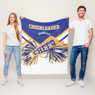 Für einen Cheerleader 📣 - Gold, Weiß & Blau Fleecedecke