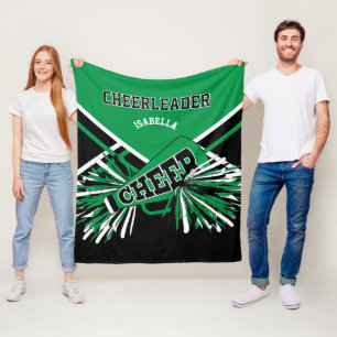 Für einen 📣 Cheerleader - grün, weiß und sch Fleecedecke