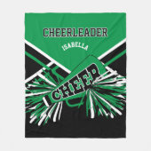 Für einen 📣 Cheerleader - grün, weiß und schwarz Fleecedecke (Vorderseite)