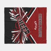Für einen 📣 Cheerleader - Maroon, Black & White Fleecedecke (Vorderseite (Horizontal))