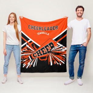 Für einen Cheerleader 📣 - Orange, Black & Whit Fleecedecke