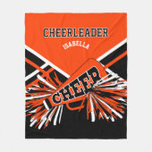 Für einen Cheerleader 📣 - Orange, Black & White Fleecedecke (Vorderseite)