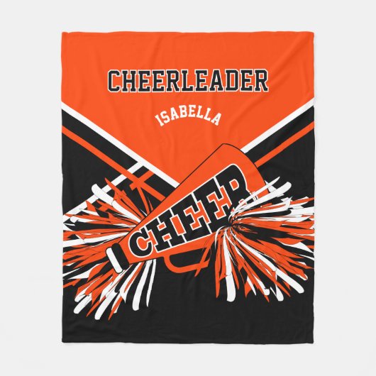 Für einen Cheerleader 📣 - Orange, Black & White Fleecedecke (Vorderseite)