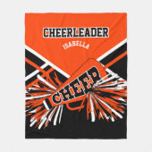 Für einen Cheerleader 📣 - Orange, Black & White Fleecedecke (Vorderseite)