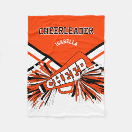 Für einen Cheerleader 📣 - Orange, Black & White Fleecedecke