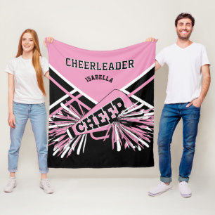 Für einen Cheerleader 📣- Rosa, Weiß & Schwarz Fleecedecke