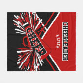 Für einen 📣 Cheerleader - rot, schwarz und weiß - Fleecedecke (Vorderseite (Horizontal))