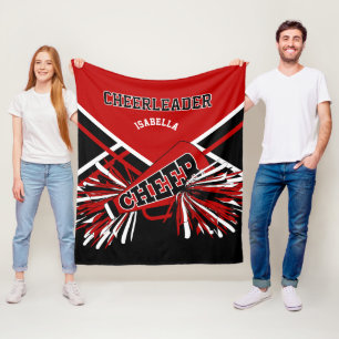 Für einen Cheerleader 📣 - Rot, Schwarz & Weiß Fleecedecke