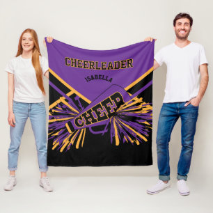 Für einen Cheerleader 📣 - Violett, Gold & Schwarz Fleecedecke