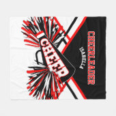 Für einen Chef 📣 - rot, weiß und schwarz Fleecedecke (Vorderseite (Horizontal))