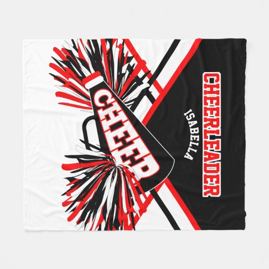 Für einen Chef 📣 - rot, weiß und schwarz Fleecedecke (Vorderseite (Horizontal))