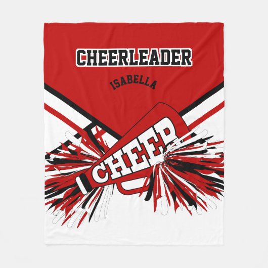 Für einen Chef 📣 - rot, weiß und schwarz Fleecedecke (Vorderseite)