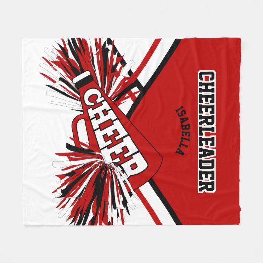 Für einen Chef 📣 - rot, weiß und schwarz Fleecedecke (Vorderseite (Horizontal))