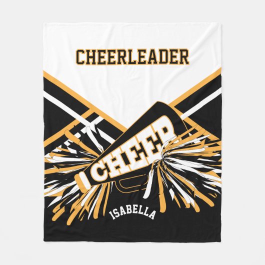 Für einen Chef 📣 - Weiß, Gold und Schwarz Fleecedecke (Vorderseite)