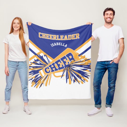 Für einen Chefleader 📣 - Gold, Weiß und Blau Fleecedecke (Beispiel)