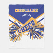 Für einen Chefleader 📣 - Gold, Weiß und Blau Fleecedecke (Vorderseite)