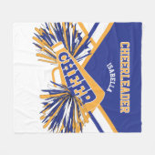 Für einen Chefleader 📣 - Gold, Weiß und Blau Fleecedecke (Vorderseite (Horizontal))