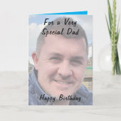 Für einen ganz besonderen Papa Foto blauer Geburts Karte (Vorderseite)