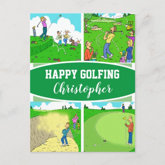 Für einen Golfer oder Golfspieler, frohe Golfbotsc Postkarte (Vorderseite)