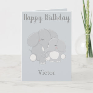 Für einen kleinen Jungen zu seinem Geburtstag Elef Karte