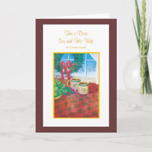 Für einen lieben Sohn und seine Ehefrau am Feiertagskarte