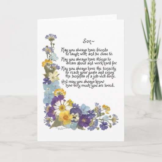 Für einen Sohn... Karte (Vorderseite)