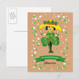 Für einen süßen irischen Prinzessin St. Patrick's Postkarte