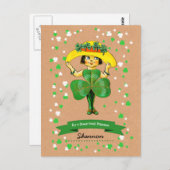 Für einen süßen irischen Prinzessin St. Patrick's Postkarte (Vorne/Hinten)