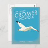 Für einen Urlaub Cromer Norfolk Bahn Poster. Postkarte (Vorne/Hinten)
