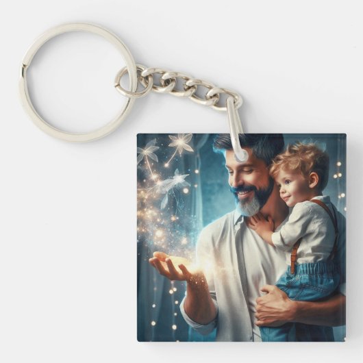 Für einen Vater, der Zauber machen kann (2) Schlüsselanhänger (Vorderseite)