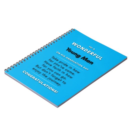 Für einen wunderbaren jungen Mann an seinem Abschl Notizblock (Linke Seite)