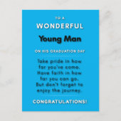 Für einen wunderbaren jungen Mann an seinem Abschl Postkarte (Vorderseite)