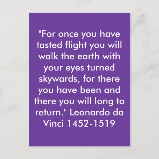 "Für einmal haben Sie probiert Flug .. Postkarte (Vorderseite)