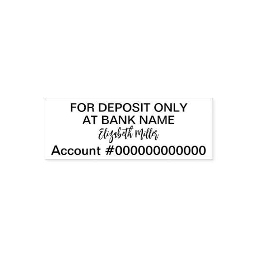 Für Einzahlung nur Script Name Bank App Konto Nr. Permastempel (Design)