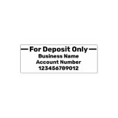 Für Einzahlungen nur Fett-Firmenname Bankkonto Nr. Permastempel (Design)