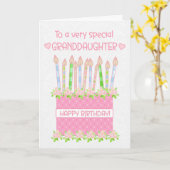 Für Enkelin Birthday Cake Heart Rose Card Karte (Gelbe Blume)