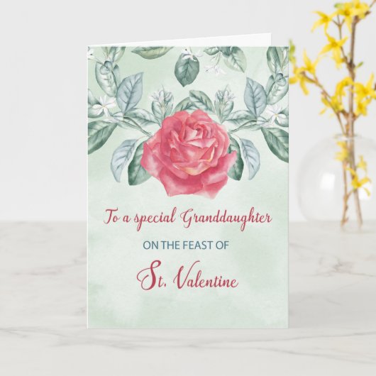 Für Enkeltochter Rose Religious Fest Karte (Gelbe Blume)