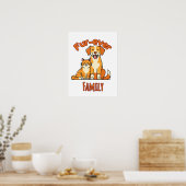Fur‑ever Family – Cute Cat & Dog Poster (Küche)