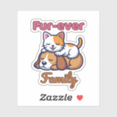 Fur‑ever Family for Cute Cat & Dog Lover Aufkleber (Blatt)