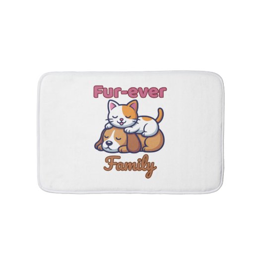 Fur‑ever Family for Cute Cat & Dog Lover Badematte (Vorderseite)
