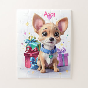 Fur ever Fun Lucky Chihuahua Puppy & Colorful Gift Puzzle