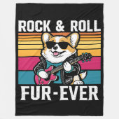 Fur-Ever Rock & Roll With A Rockin Corgi Fleecedecke (Vorderseite)