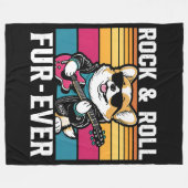 Fur-Ever Rock & Roll With A Rockin Corgi Fleecedecke (Vorderseite (Horizontal))