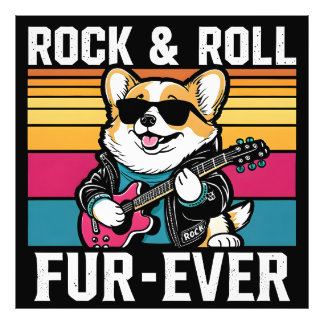 Fur-Ever Rock & Roll With A Rockin Corgi Fotodruck