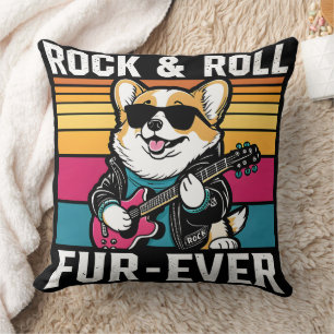 Fur-Ever Rock & Roll With A Rockin Corgi Kissen