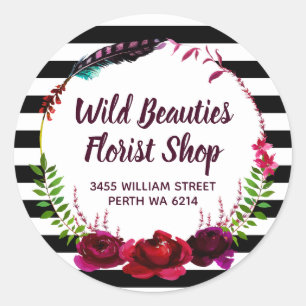 Für Florist floraler Künstler Runder Aufkleber