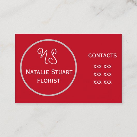 für Floristin Visitenkarte (Rückseite)