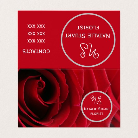 für Floristin Visitenkarte Visitenkarten (Außenseite Aufgefaltet)