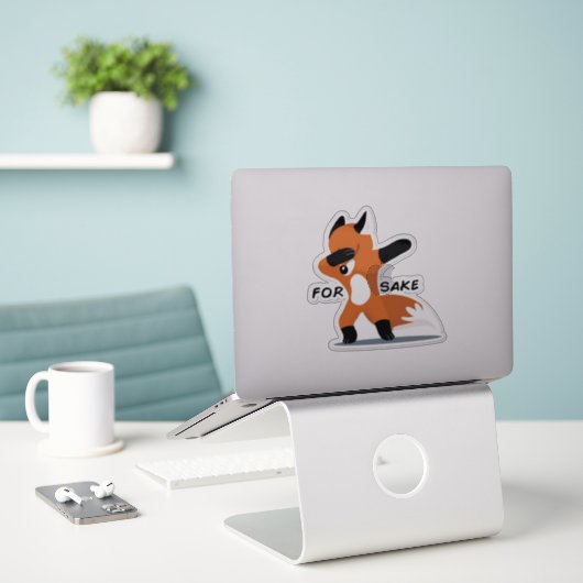 Für Fox Sake Aufkleber (Laptop auf Schreibtisch)